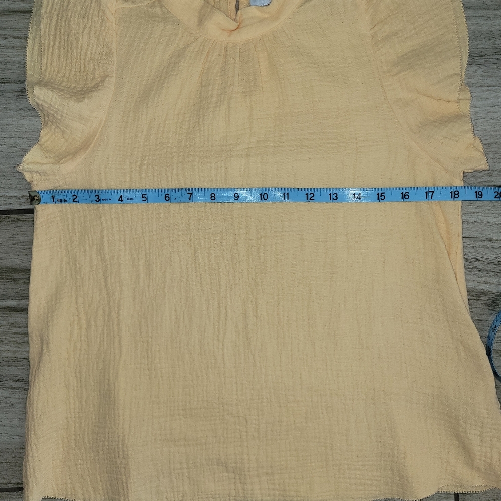 JOE'S JEANS Gauze Flutter Sleeve Apricot Top - Picture 9 of 9